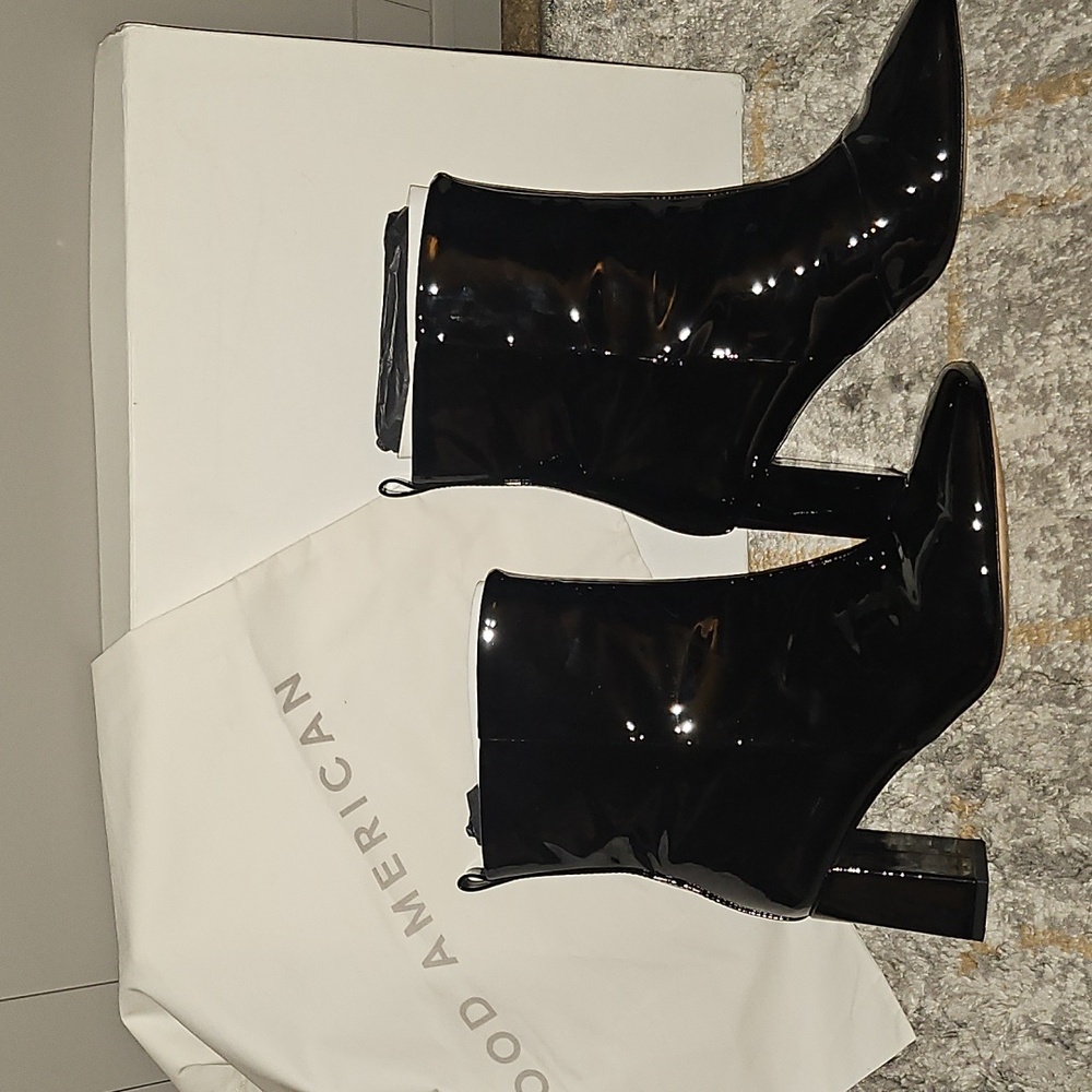 Good American patent leather Black Ankle Boots 9.5 - Picture 14 of 16